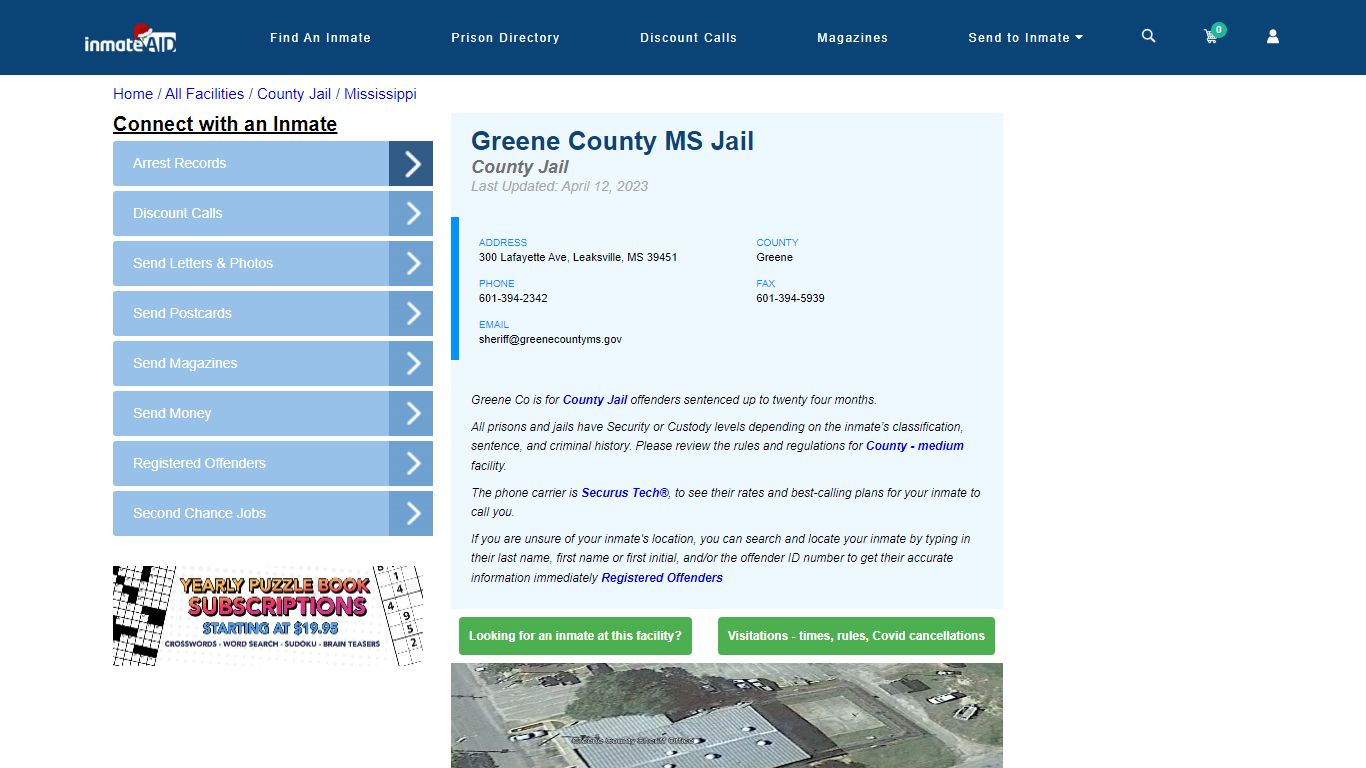 Greene County MS Jail - Inmate Locator - Leaksville, MS